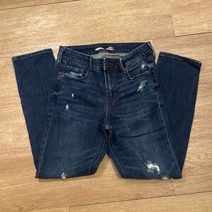 NWOT Old Navy Womens Power Slim Straight High Rise Dark Wash Denim Jeans Sz 2